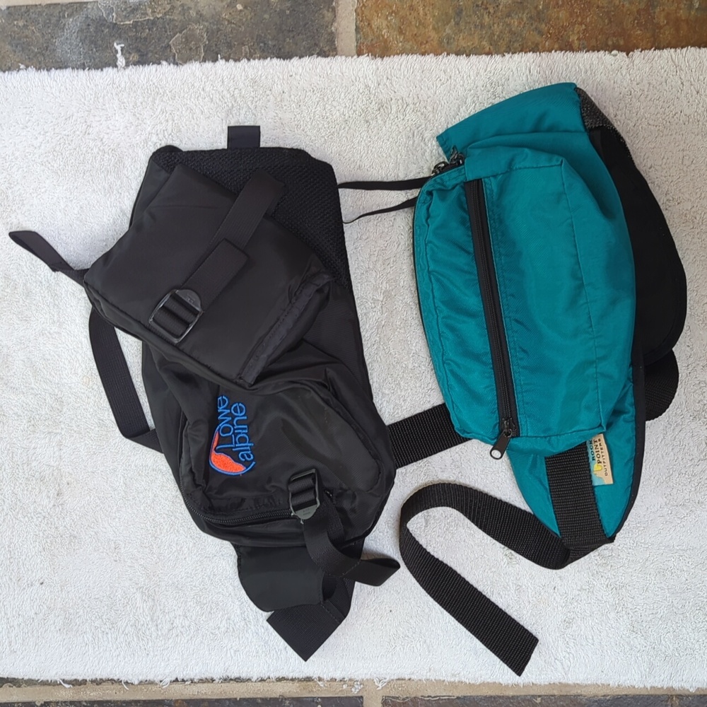 Two hiking belts/ bum bags low alpine rock point outfitters